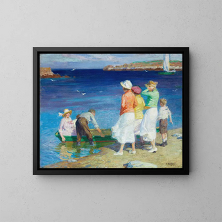A boat outing - Edward Henry Potthast — framed artwork on a wall