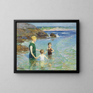 At the Beach - Edward Henry Potthast — framed artwork on a wall