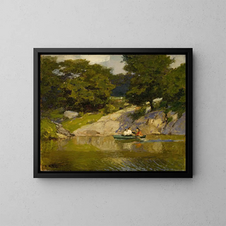 Navigation in Central Park - Edward Henry Potthast — framed artwork on a wall