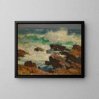 Breaking Waves - Edward Henry Potthast — framed artwork on a wall
