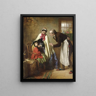 A First Visit to the Dentist - Edward Hughes — framed artwork on a wall