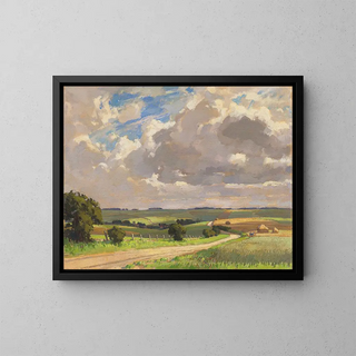 Norfolk Landscape Painting - Edward James Buttar — framed artwork on a wall