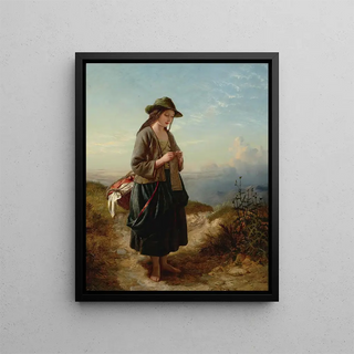 The Crofter's Daughter - Edward John Cobbett — framed artwork on a wall
