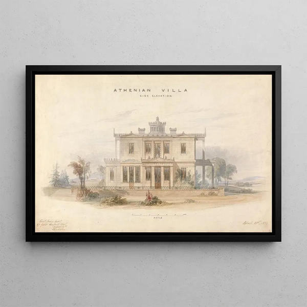 Conception pour une villa athénienne Élévation latérale - Edward Jones — framed artwork on a wall