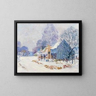 Winter Brown County Farm - Edward K Williams — framed artwork on a wall