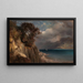 Lake Scene Painting - Edward L Custer — framed artwork on a wall