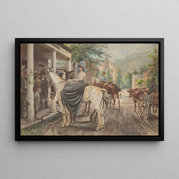 Waiting - Edward Lamson Henry — framed artwork on a wall