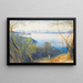 the distant view of Corfu Fortress - Edward Lear — framed artwork on a wall