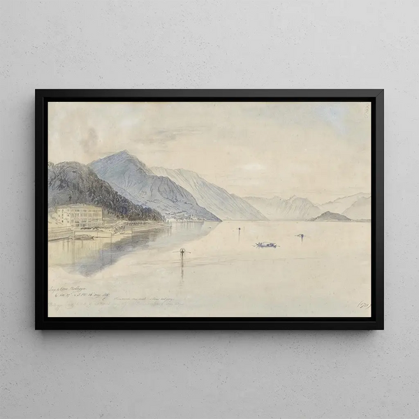 Bellagio, Lake Como - Edward Lear — framed artwork on a wall