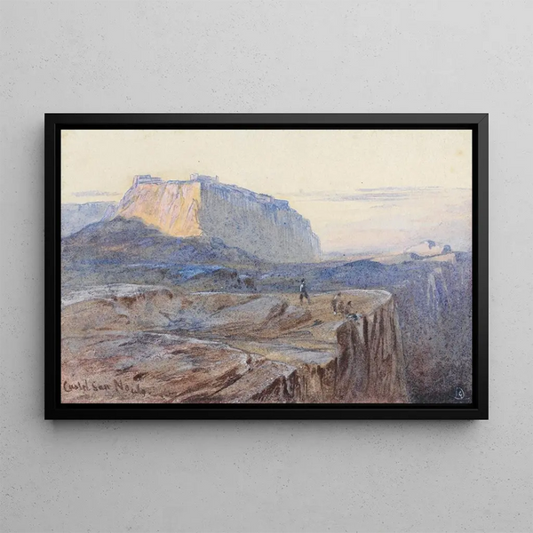 Castel San Niceto, Calabria - Edward Lear — framed artwork on a wall