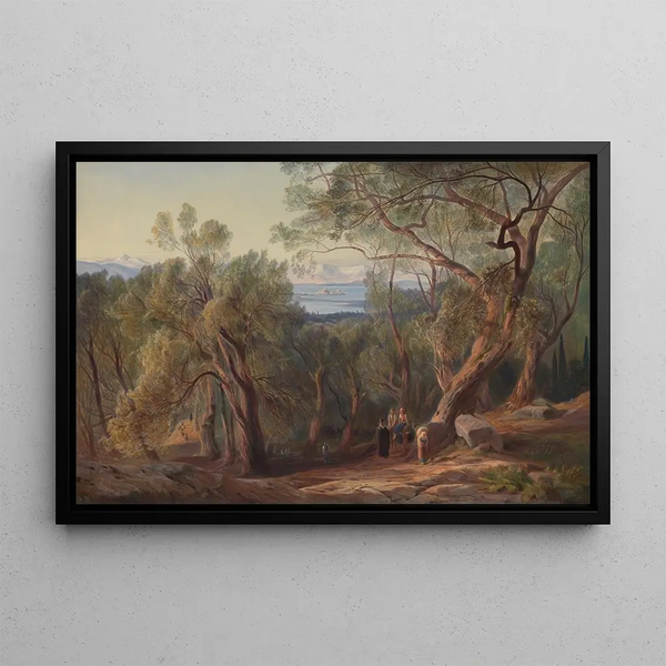 Corfou depuis Santa Decca - Edward Lear — framed artwork on a wall