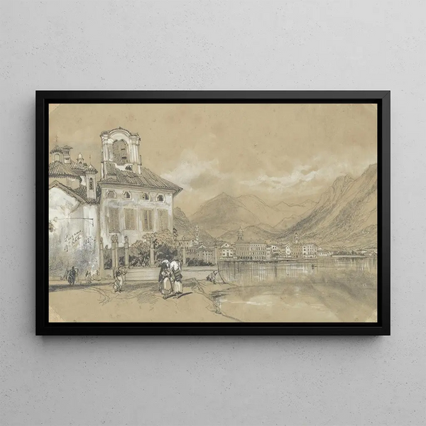 Lugano Painting - Edward Lear — framed artwork on a wall