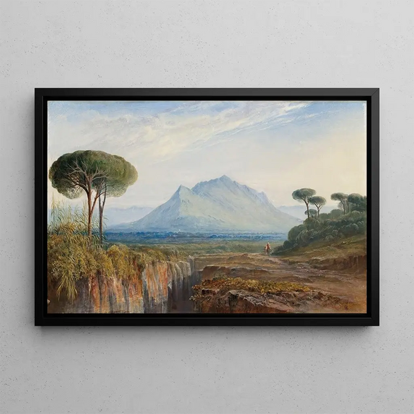 Mont Soratte near Rome - Edward Lear — framed artwork on a wall