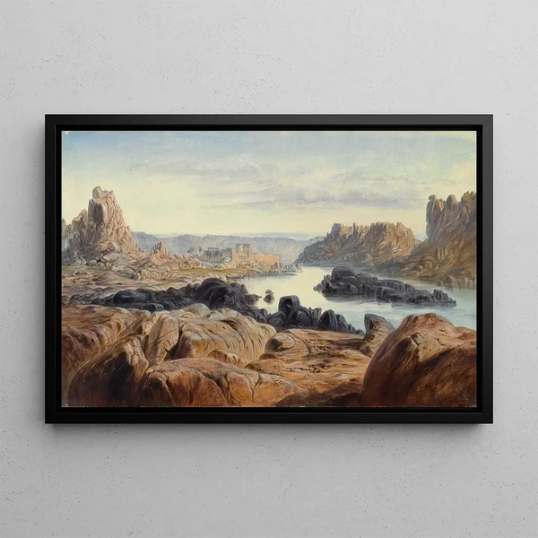 Philæ Painting - Edward Lear — framed artwork on a wall