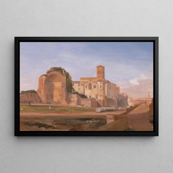 Temple of Venus and Rome Rome - Edward Lear — framed artwork on a wall