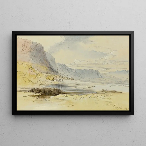 Les Thermopyles, Greece - Edward Lear — framed artwork on a wall