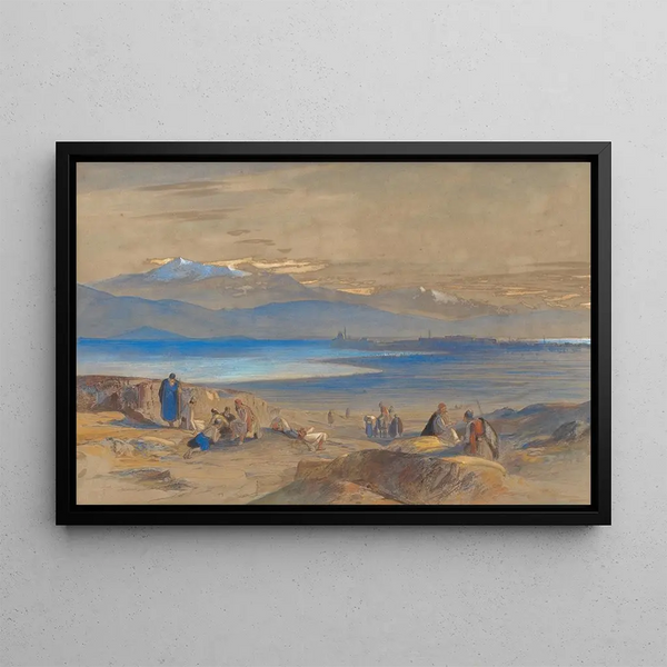 View of Janina - Edward Lear — framed artwork on a wall
