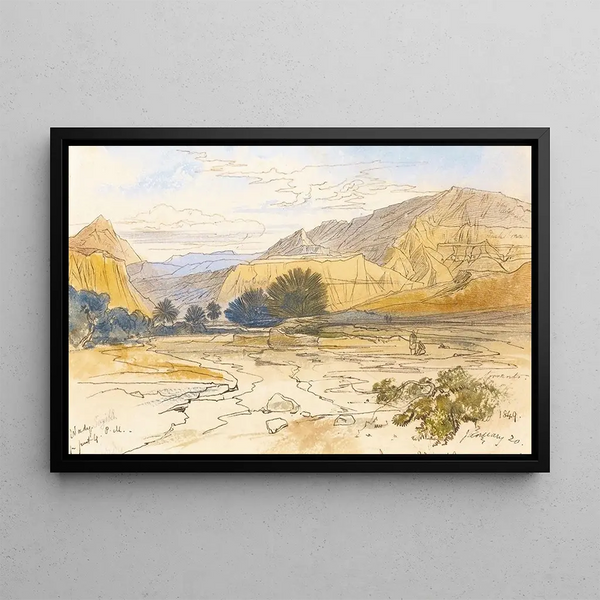Wadi Tayibeh, Egypt - Edward Lear — framed artwork on a wall
