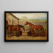 Two hunters at a watering hole - Edward Lloyd — framed artwork on a wall