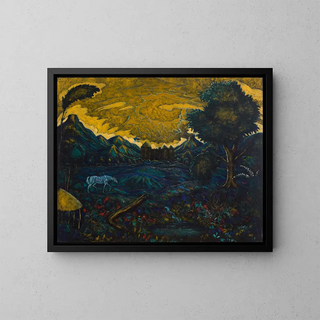 Landscape with a Horse - Edward Middleton Manigault — framed artwork on a wall