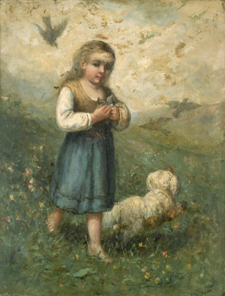 Edward Mitchell Bannister - Child with Birds and Dog.webp