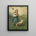 Child with Birds and a Dog - Edward Mitchell Bannister — framed artwork on a wall