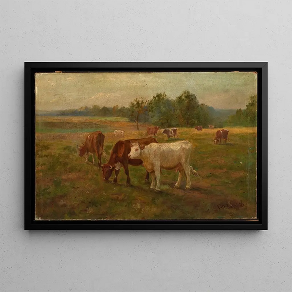 Cows - Edward Mitchell Bannister — framed artwork on a wall