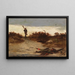 Fisherman by the water's edge - Edward Mitchell Bannister — framed artwork on a wall