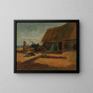 Cabanes de pêche - Edward Mitchell Bannister — framed artwork on a wall
