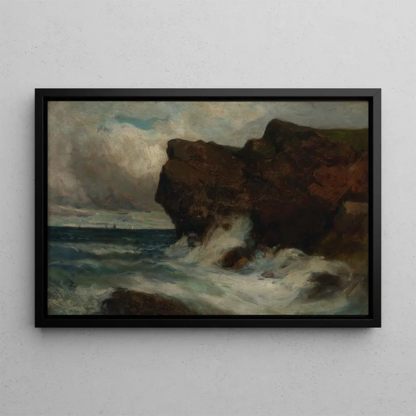Ocean Cliffs Painting - Edward Mitchell Bannister — framed artwork on a wall