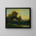 House without title in the woods near the lake - Edward Mitchell Bannister — framed artwork on a wall