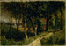 Landscape Painting Untitled Forest Scene with Red Fence and Building - Edward Mitchell Bannister — artwork view