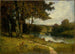 Landscape without title, trees near the river - Edward Mitchell Bannister — artwork view