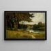 Landscape without title, trees near the river - Edward Mitchell Bannister — framed artwork on a wall