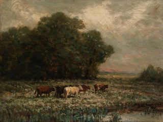 Untitled Landscape with Grazing Livestock - Edward Mitchell Bannister — artwork view
