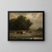 Untitled Landscape with Grazing Livestock - Edward Mitchell Bannister — framed artwork on a wall