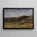 Landscape painting titled "Untitled" with grazing cows on the hills - Edward Mitchell Bannister — framed artwork on a wall