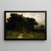 Untitled Landscape with Lumberjack on the Path - Edward Mitchell Bannister — framed artwork on a wall