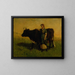 Woman without title walking with a cow - Edward Mitchell Bannister — framed artwork on a wall