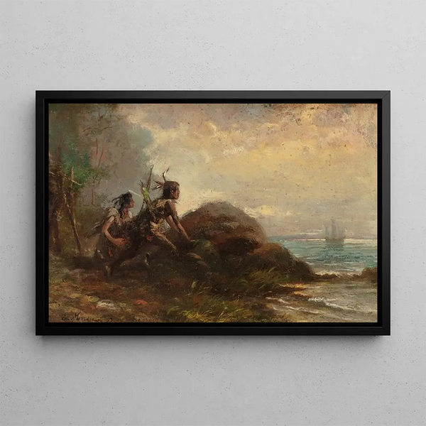 On the lookout - Edward Moran — framed artwork on a wall