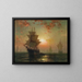 Night Boats Painting - Edward Moran — framed artwork on a wall