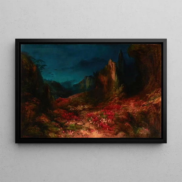 La Vallée dans la mer - Edward Moran — framed artwork on a wall