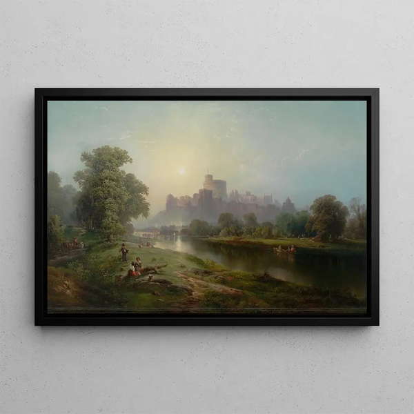 View of Windsor Castle - Edward Moran — framed artwork on a wall