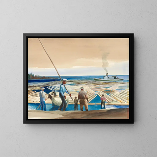 Lumberjacks - Edward Morton — framed artwork on a wall