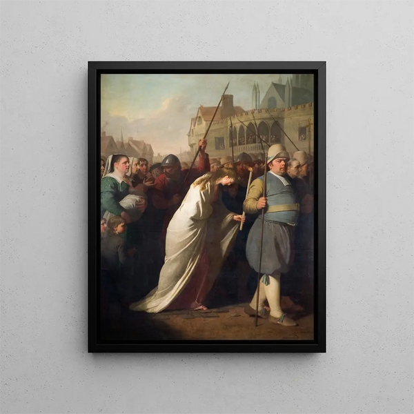 Jane Shore Conducting Penitence at Saint Paul - Edward Penny — framed artwork on a wall