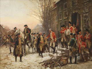 George Washington 1732-1799 in front of Nassau Hall - Edward Percy Moran — artwork view