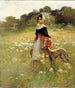 Young Girl and Dog - Edward Percy Moran — artwork view