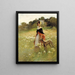 Young Girl and Dog - Edward Percy Moran — framed artwork on a wall