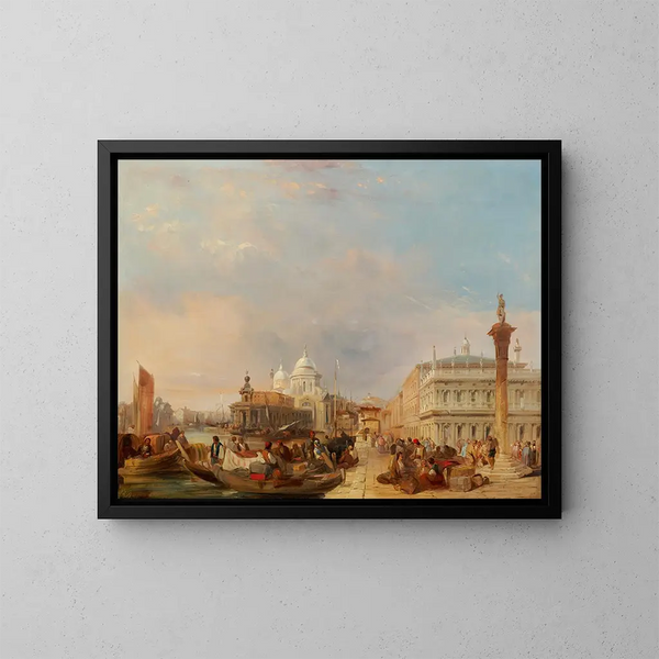 View of Santa Maria della Salute from St. Mark's Square - Edward Pritchett — framed artwork on a wall