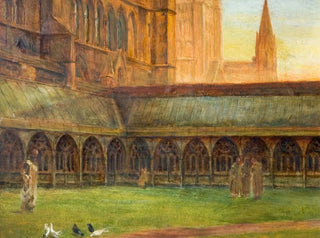 The cloisters of Lincoln Cathedral - Edward Richard Taylor — artwork view